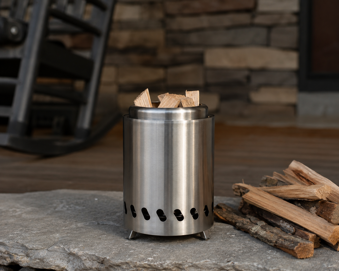 Portable Wood Burner Stove | Stainless Steel Smokeless Fire Pit