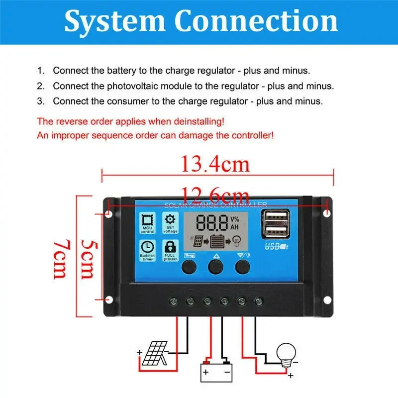 1000W Solar Panel Kit | 12V with 10A–100A Charge Controller