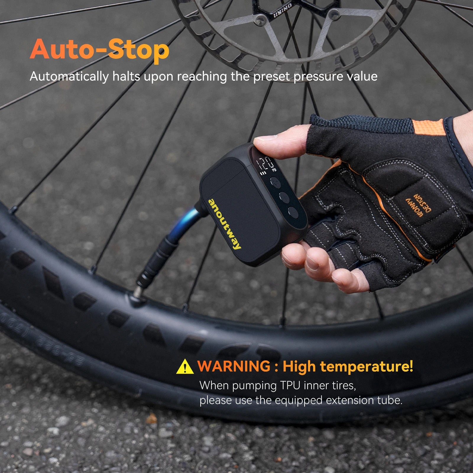 Pro Mini Electric Tire Pump for Bike Cordless Tire Inflator with Screen