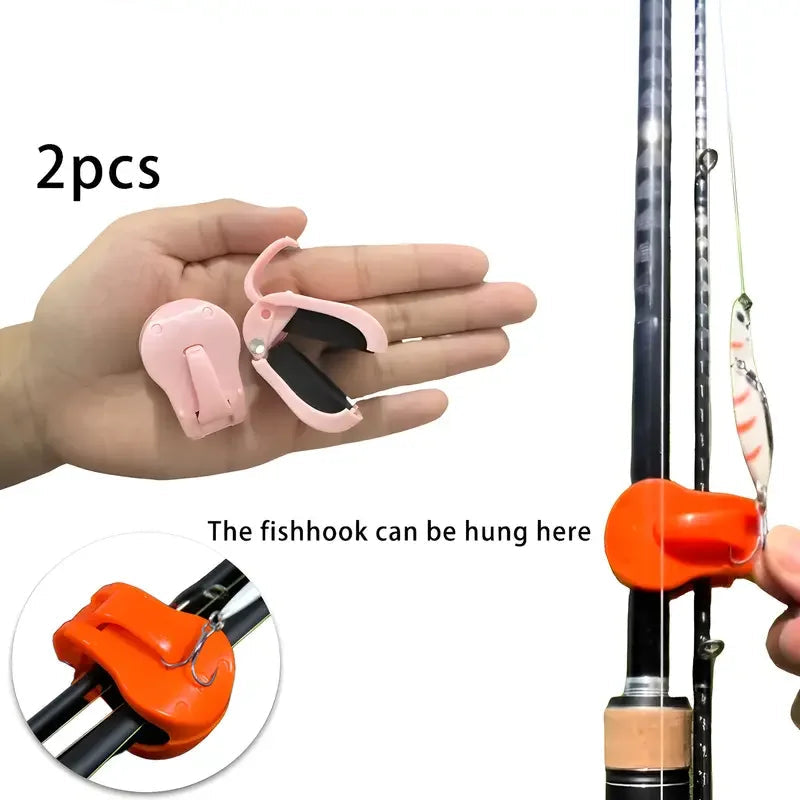 Quick-Attach Fishing Rod Clips (2-Pack) — One-Hand Tool-Free Holder