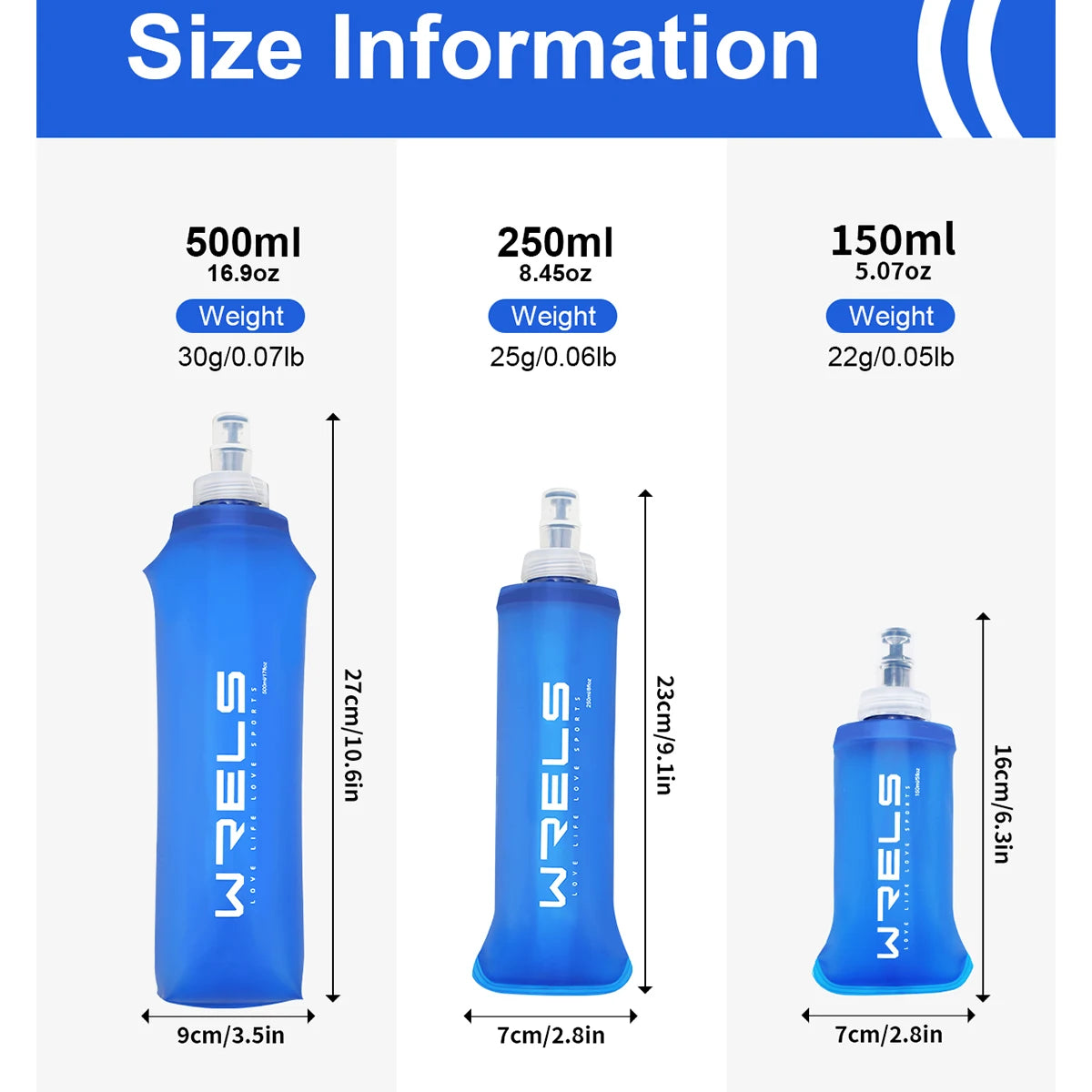 Collapsible Silicone Water Bottle | 150ml / 250ml / 500ml