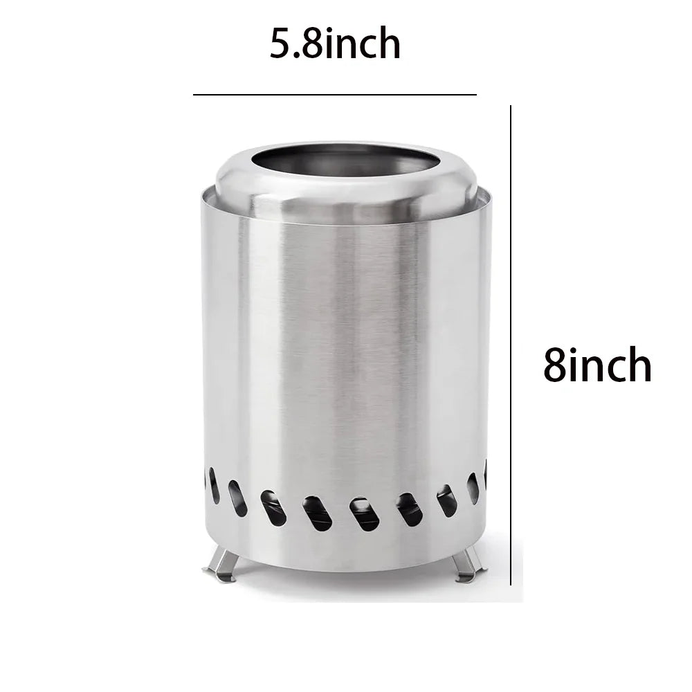 Portable Wood Burner Stove | Stainless Steel Smokeless Fire Pit