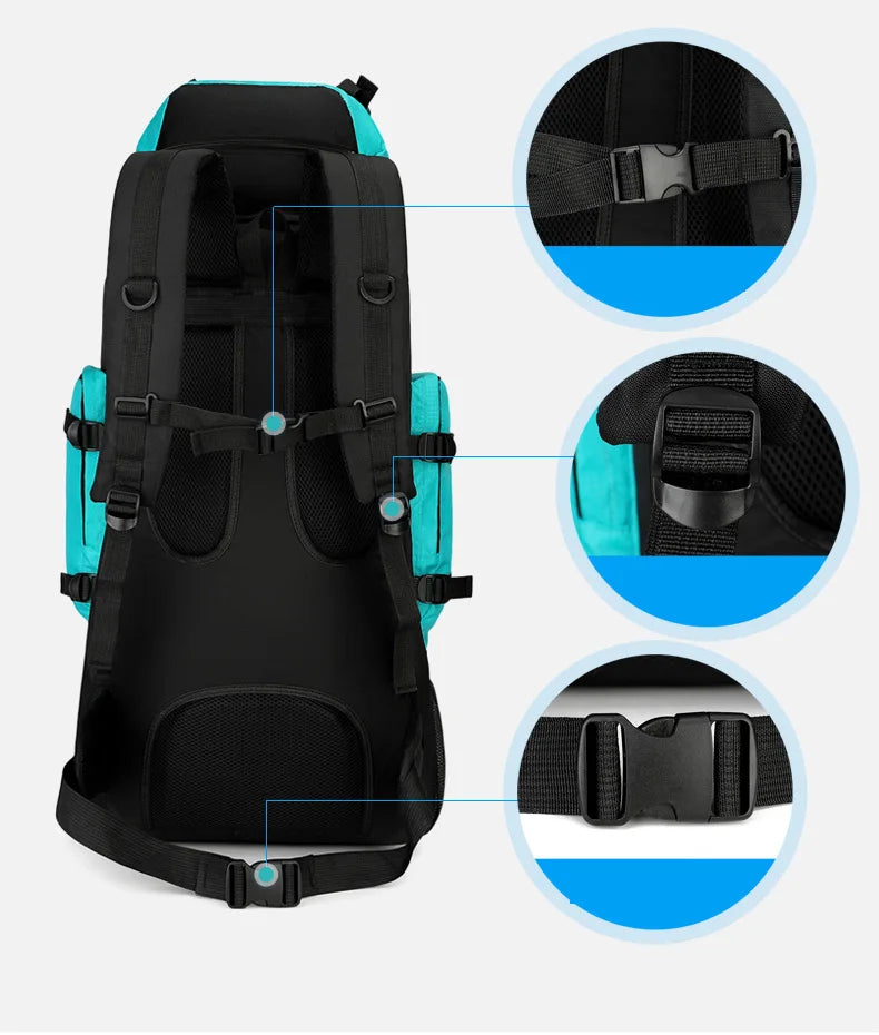 90L Waterproof Hiking Backpack Rucksack