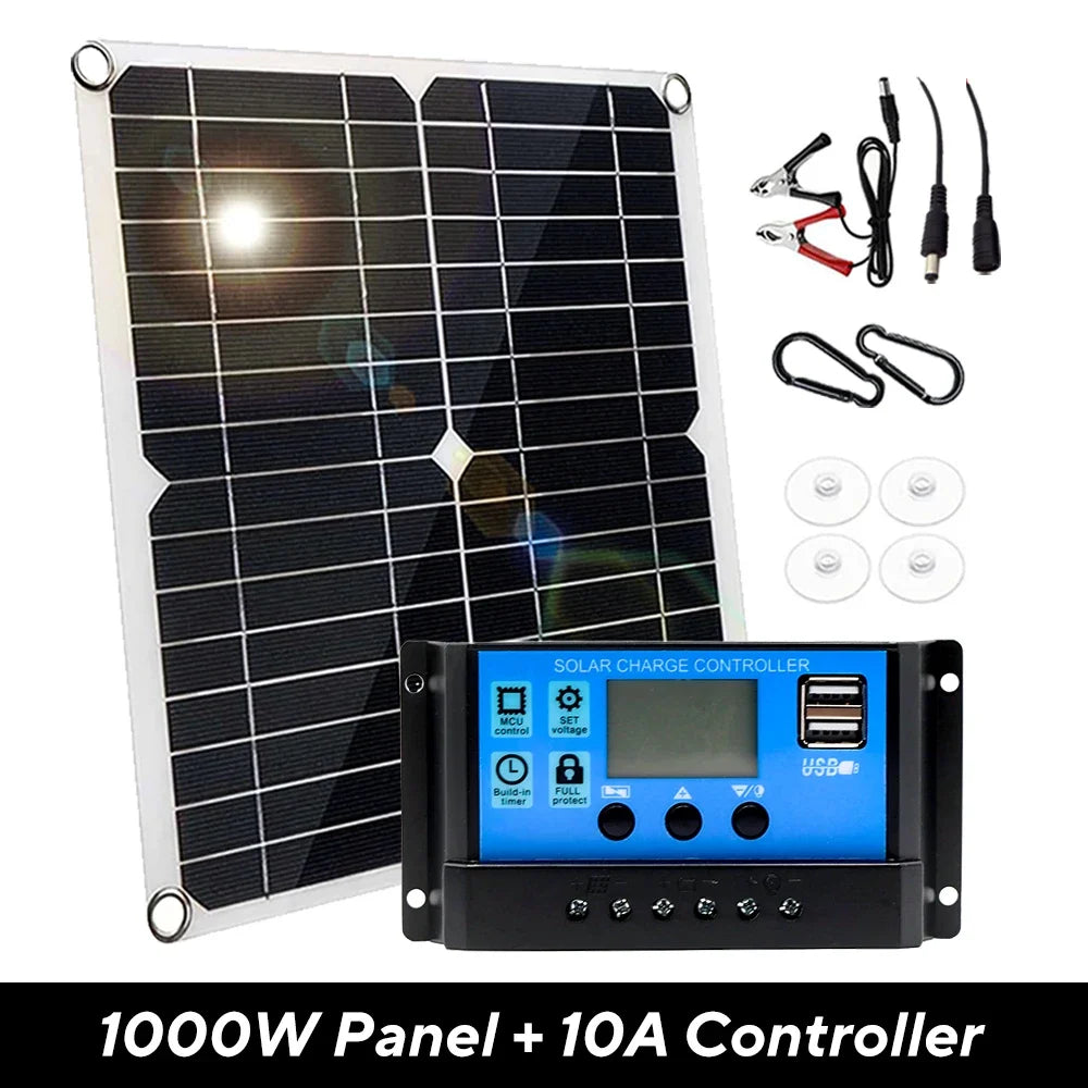 1000W Solar Panel Kit | 12V with 10A–100A Charge Controller