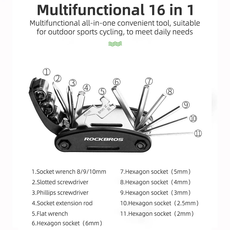 Bicycle Multifunction Repair Tool Kit
