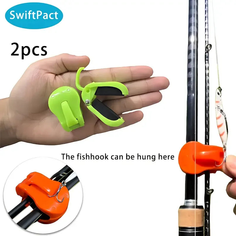 Quick-Attach Fishing Rod Clips (2-Pack) — One-Hand Tool-Free Holder