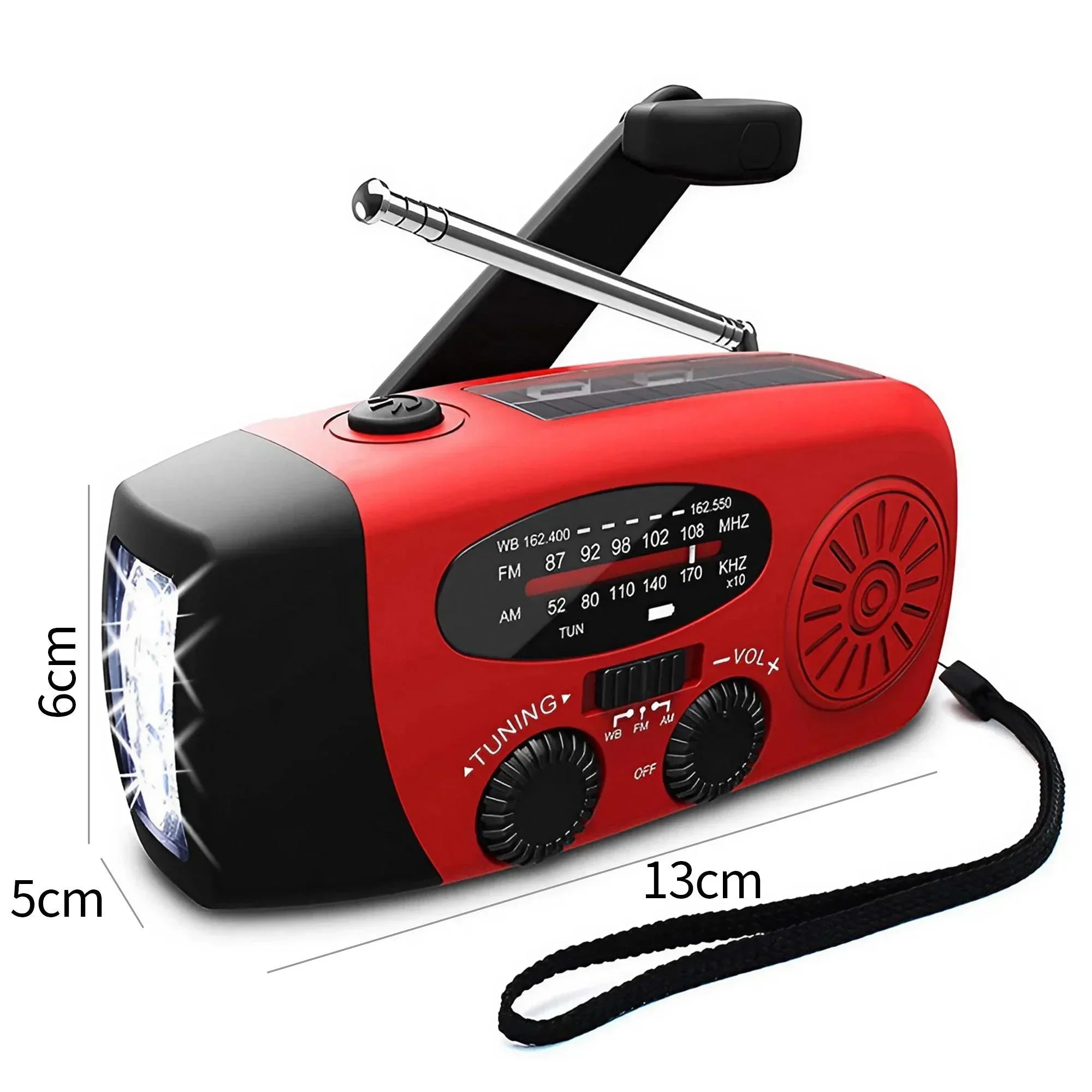 Emergency Hand-Crank Solar Power Bank | AM/FM/WB Weather Radio